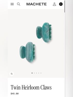 MACHETE - Twin Heirloom Claw Clips in Jadeite Teal